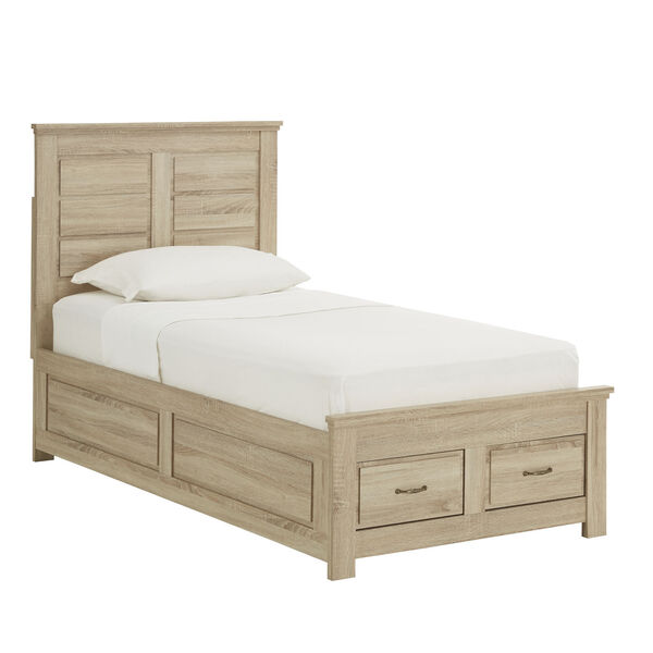 Neal Wood Panel Twin Platform Bed with Storage, image 1